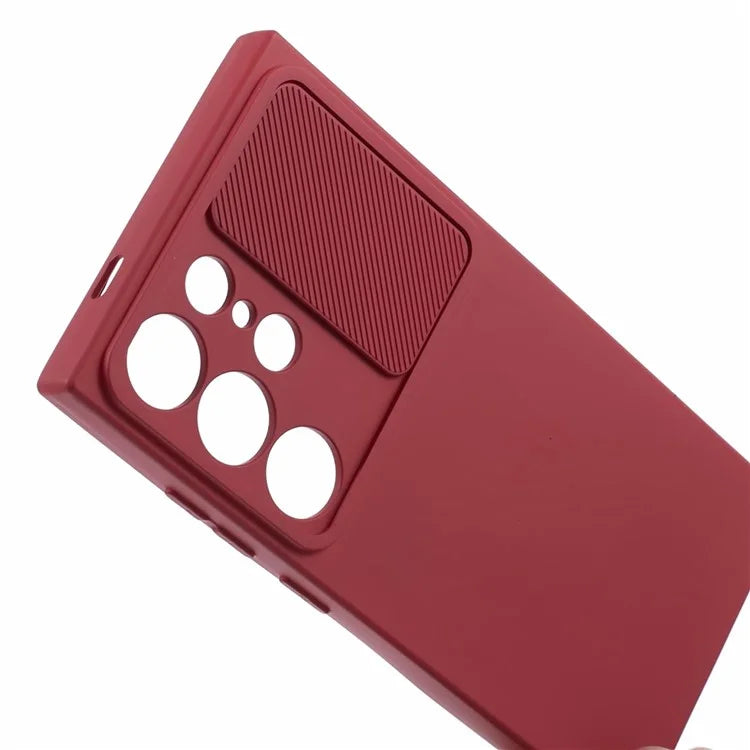TMT Series for Samsung Galaxy S21 Ultra 5G TPU Case Anti-drop Phone Cover with Slide Lens Lid