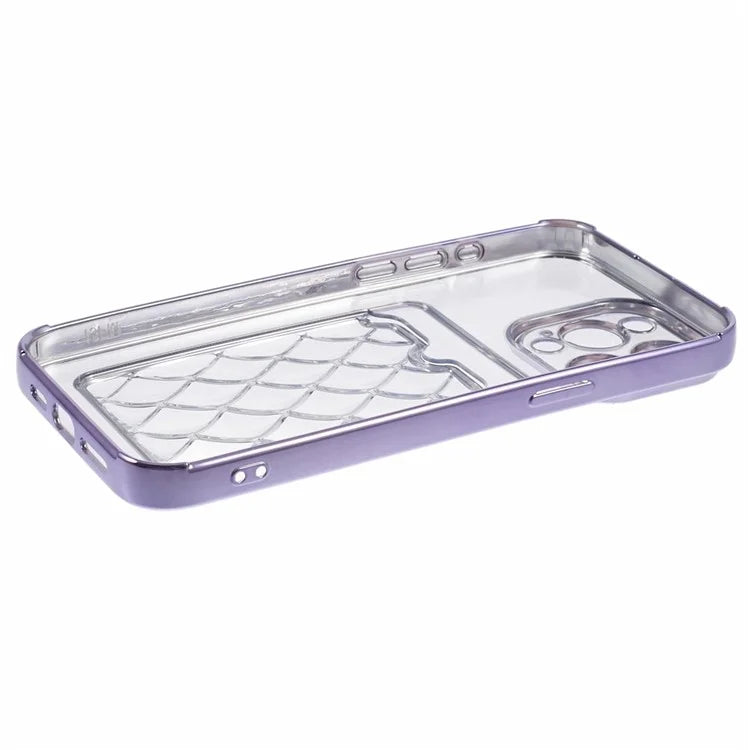 JJ Series For iPhone 13 Pro Max 6.7 inch Cell Phone Case Electroplating Soft TPU Card Holder Cover