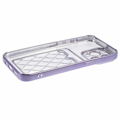 JJ Series For iPhone 13 Pro Max 6.7 inch Cell Phone Case Electroplating Soft TPU Card Holder Cover