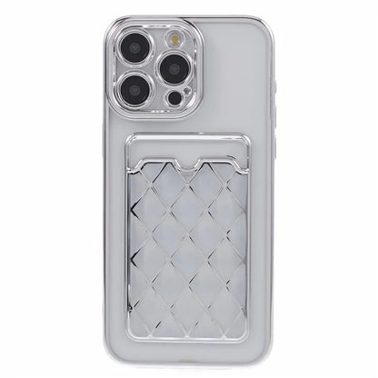 JJ Series For iPhone 13 Pro Max 6.7 inch Cell Phone Case Electroplating Soft TPU Card Holder Cover