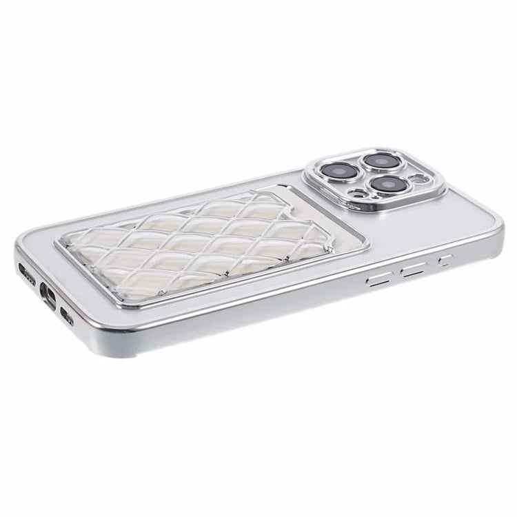 JJ Series For iPhone 13 Pro Max 6.7 inch Cell Phone Case Electroplating Soft TPU Card Holder Cover