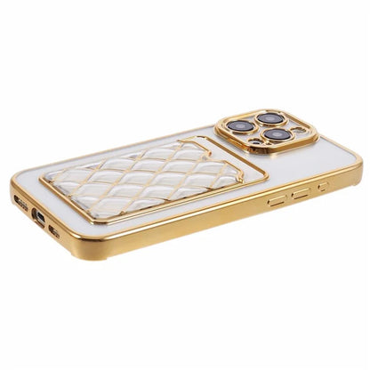 JJ Series For iPhone 13 Pro Max 6.7 inch Cell Phone Case Electroplating Soft TPU Card Holder Cover