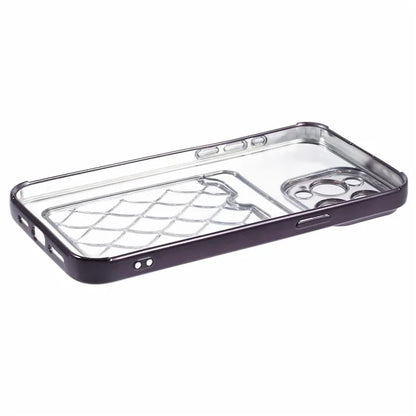 JJ Series For iPhone 13 Pro Max 6.7 inch Cell Phone Case Electroplating Soft TPU Card Holder Cover