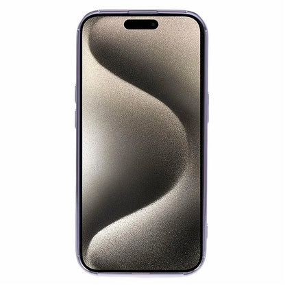 JJ Series For iPhone 15 Soft TPU Case Drop-proof Laser Carving Electroplated Card Slot Shell
