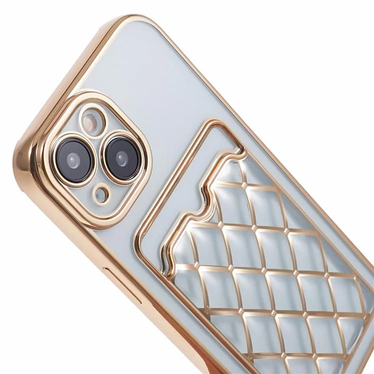 JJ Series For iPhone 13 6.1 inch TPU Case Electroplated Anti-scratch Card Slot Protective Cover