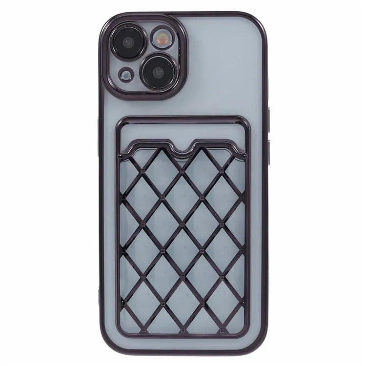 JJ Series For iPhone 13 6.1 inch TPU Case Electroplated Anti-scratch Card Slot Protective Cover