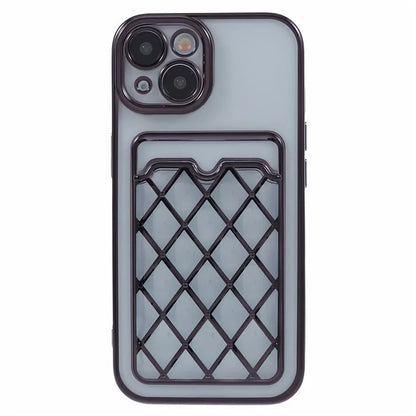 JJ Series For iPhone 13 6.1 inch TPU Case Electroplated Anti-scratch Card Slot Protective Cover