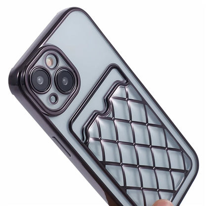 JJ Series For iPhone 13 6.1 inch TPU Case Electroplated Anti-scratch Card Slot Protective Cover