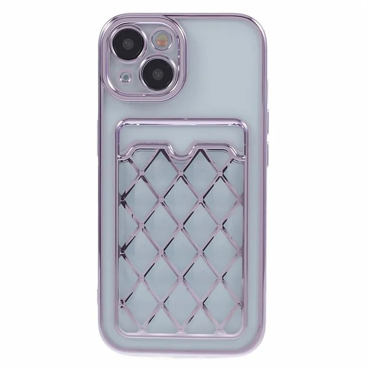 JJ Series For iPhone 13 6.1 inch TPU Case Electroplated Anti-scratch Card Slot Protective Cover