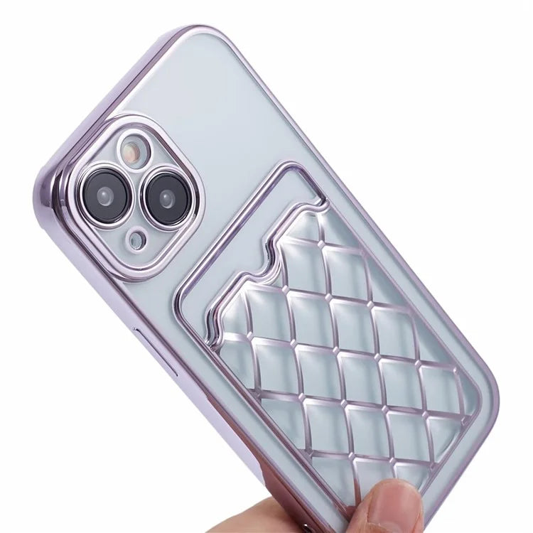 JJ Series For iPhone 13 6.1 inch TPU Case Electroplated Anti-scratch Card Slot Protective Cover