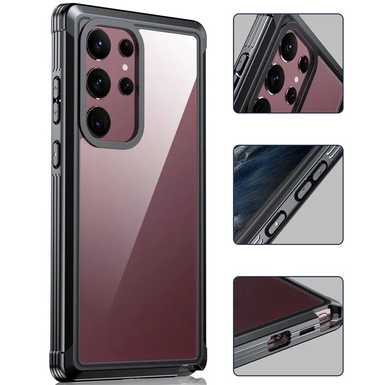 For Samsung Galaxy S24 Ultra Phone Case PC+TPU Shockproof Cover with Screen Protector