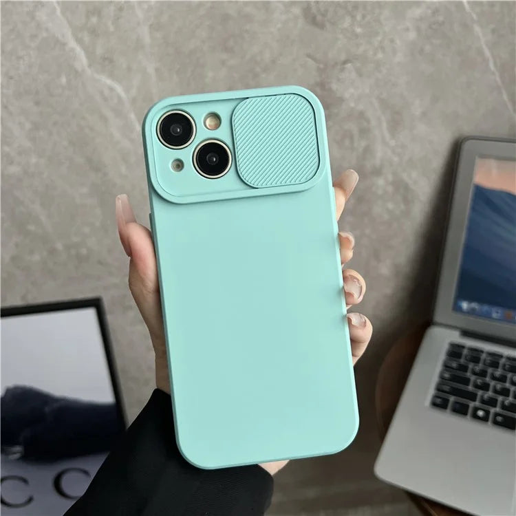 TMT Series for iPhone 15 Plus Cell Phone Case Soft Lining TPU Slide Lens Window Cover