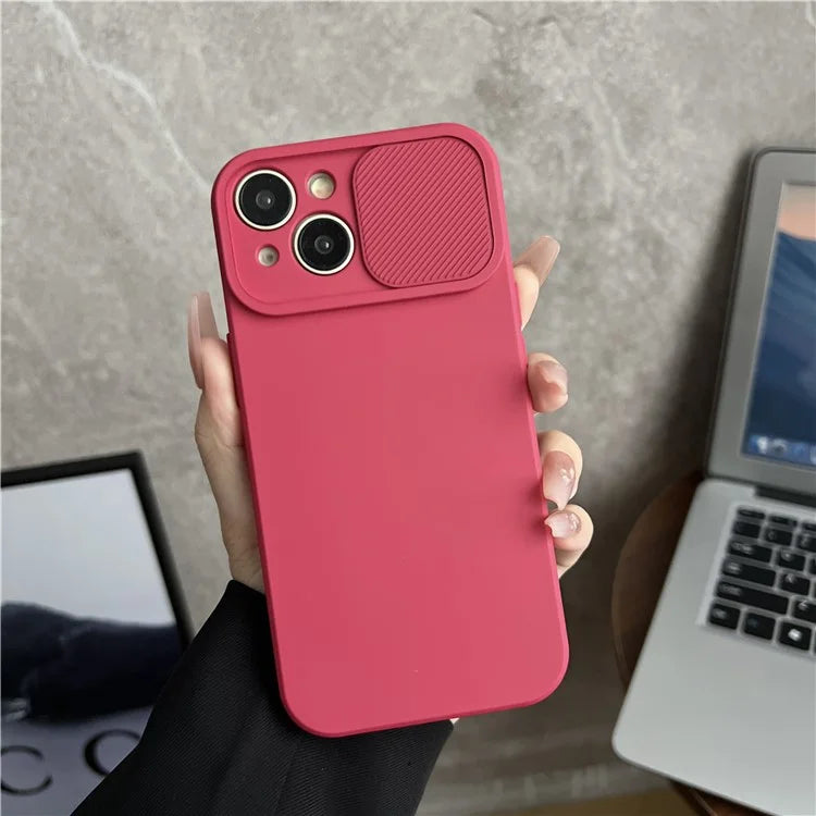 TMT Series for iPhone 15 Plus Cell Phone Case Soft Lining TPU Slide Lens Window Cover