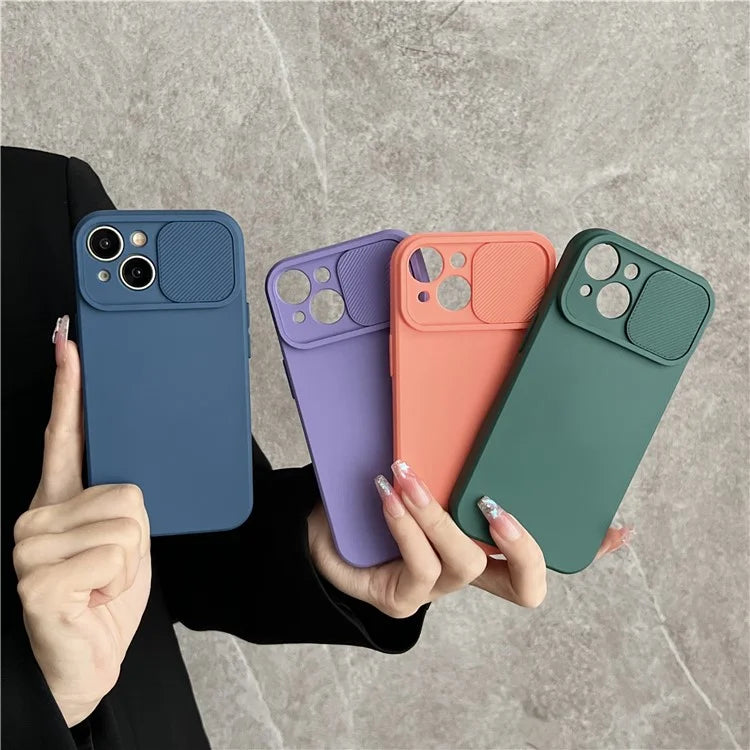 TMT Series for iPhone 15 Plus Cell Phone Case Soft Lining TPU Slide Lens Window Cover