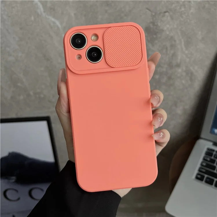 TMT Series for iPhone 15 Plus Cell Phone Case Soft Lining TPU Slide Lens Window Cover