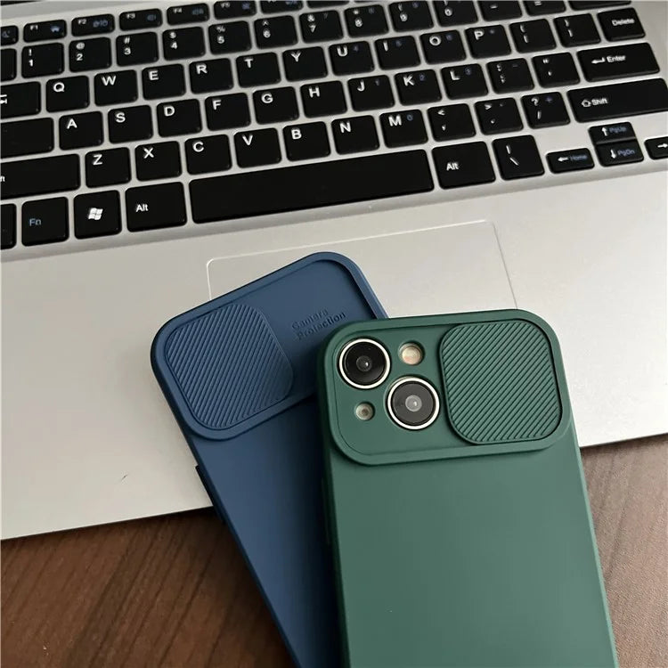 TMT Series for iPhone 15 Plus Cell Phone Case Soft Lining TPU Slide Lens Window Cover