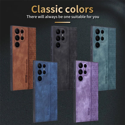 AZNS For Samsung Galaxy S24 Ultra Cell Phone Case Imprint PU Leather+TPU Drop-proof Cover