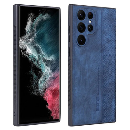 AZNS For Samsung Galaxy S24 Ultra Cell Phone Case Imprint PU Leather+TPU Drop-proof Cover