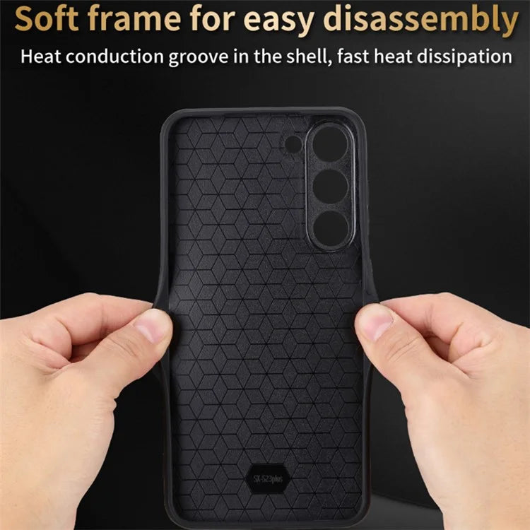 AZNS For Samsung Galaxy S24+ Imprinted Case PU Leather+TPU Mobile Phone Guard Cover
