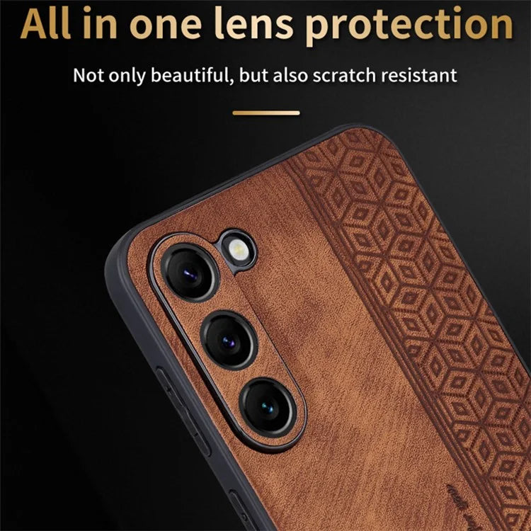 AZNS For Samsung Galaxy S24+ Imprinted Case PU Leather+TPU Mobile Phone Guard Cover