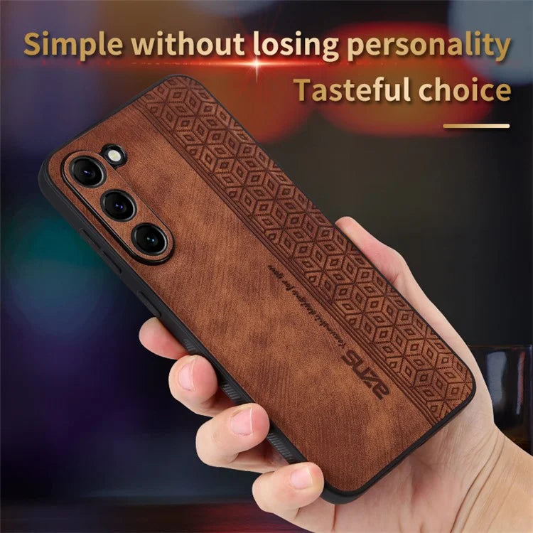 AZNS For Samsung Galaxy S24 Case Imprinted PU Leather+TPU Shock Absorbing Smartphone Shell