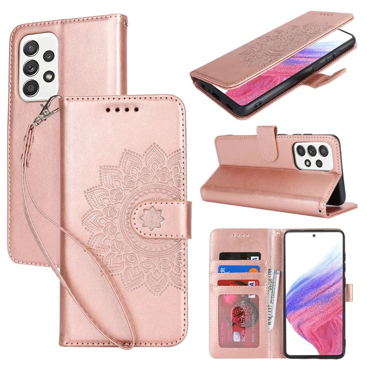 For Samsung Galaxy A53 5G Magnetic Phone Case R61 Texture Leather Wallet Stand Cover