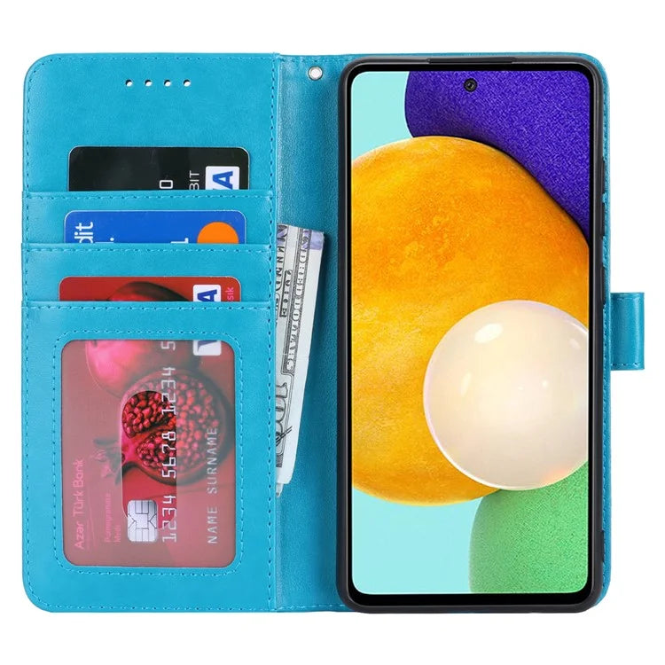 For Samsung Galaxy A52 5G Case PU Leather R61 Texture Wallet Card Slots Phone Cover