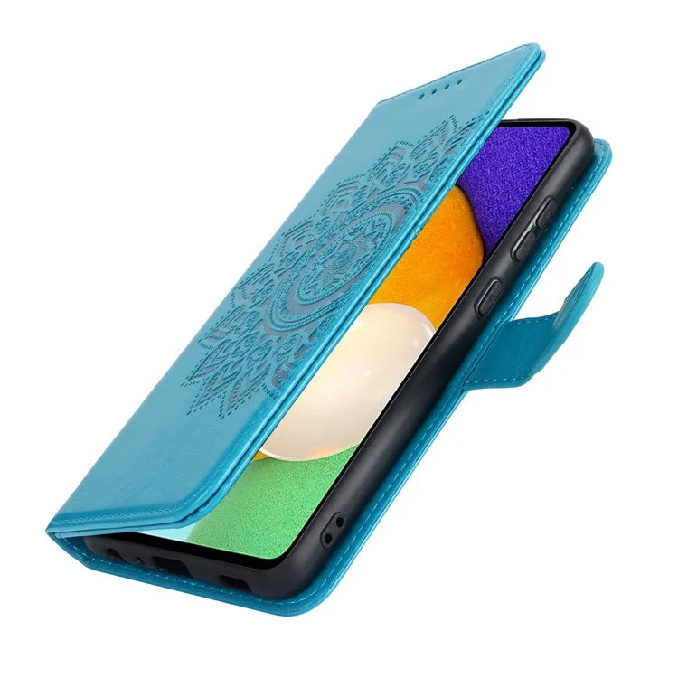 For Samsung Galaxy A52 5G Case PU Leather R61 Texture Wallet Card Slots Phone Cover