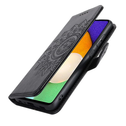 For Samsung Galaxy A52 5G Case PU Leather R61 Texture Wallet Card Slots Phone Cover