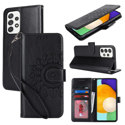 For Samsung Galaxy A52 5G Case PU Leather R61 Texture Wallet Card Slots Phone Cover