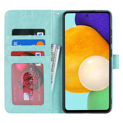 For Samsung Galaxy A52 5G Case PU Leather R61 Texture Wallet Card Slots Phone Cover