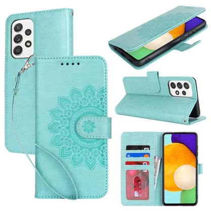 For Samsung Galaxy A52 5G Case PU Leather R61 Texture Wallet Card Slots Phone Cover