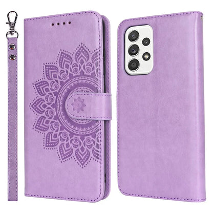 For Samsung Galaxy A52 5G Case PU Leather R61 Texture Wallet Card Slots Phone Cover