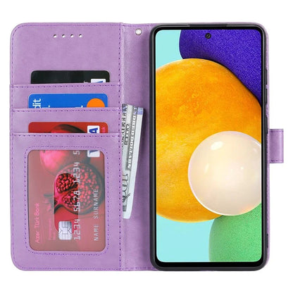 For Samsung Galaxy A52 5G Case PU Leather R61 Texture Wallet Card Slots Phone Cover
