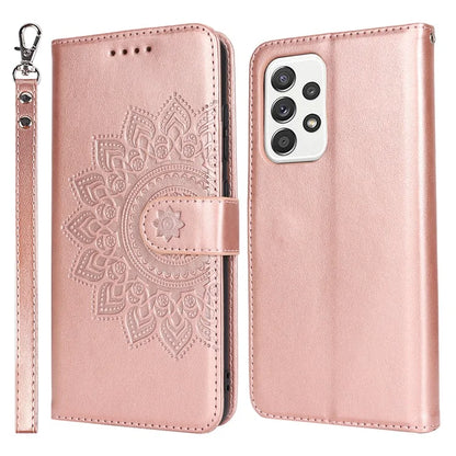 For Samsung Galaxy A52 5G Case PU Leather R61 Texture Wallet Card Slots Phone Cover
