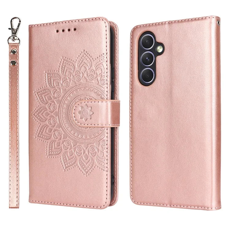 For Samsung Galaxy A54 5G Cell Phone Case Imprint R61 Texture Anti-drop PU Leather Wallet Cover