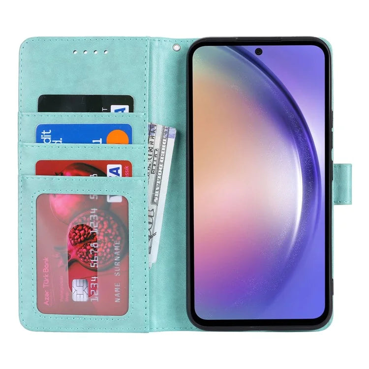 For Samsung Galaxy A54 5G Cell Phone Case Imprint R61 Texture Anti-drop PU Leather Wallet Cover