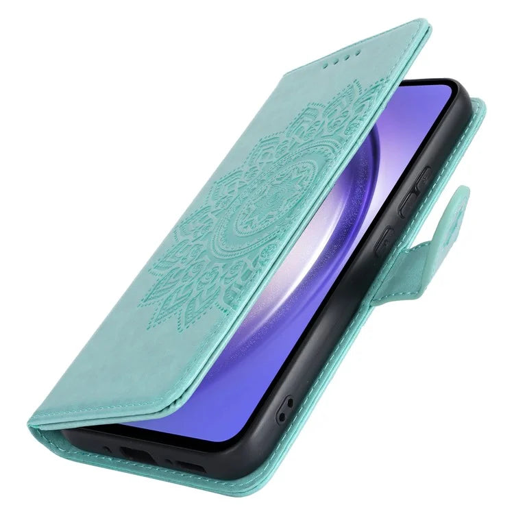 For Samsung Galaxy A54 5G Cell Phone Case Imprint R61 Texture Anti-drop PU Leather Wallet Cover