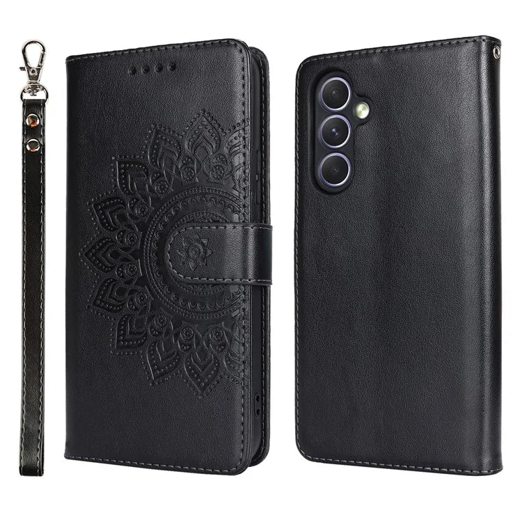 For Samsung Galaxy A54 5G Cell Phone Case Imprint R61 Texture Anti-drop PU Leather Wallet Cover