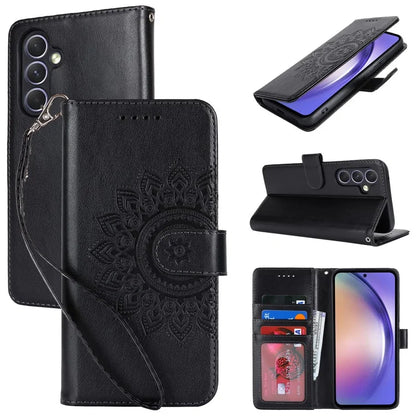 For Samsung Galaxy A54 5G Cell Phone Case Imprint R61 Texture Anti-drop PU Leather Wallet Cover
