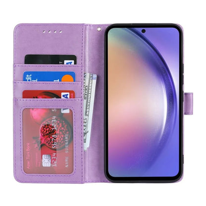 For Samsung Galaxy A54 5G Cell Phone Case Imprint R61 Texture Anti-drop PU Leather Wallet Cover
