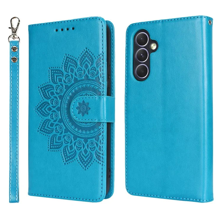 For Samsung Galaxy A54 5G Cell Phone Case Imprint R61 Texture Anti-drop PU Leather Wallet Cover