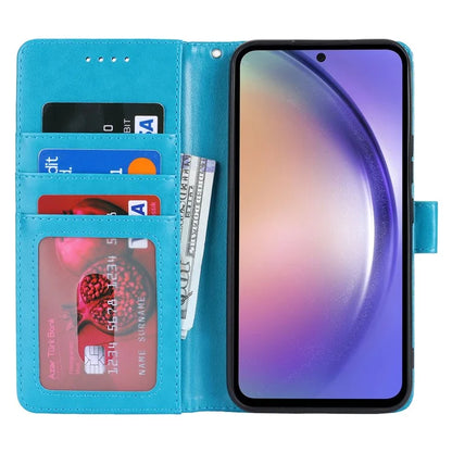 For Samsung Galaxy A54 5G Cell Phone Case Imprint R61 Texture Anti-drop PU Leather Wallet Cover