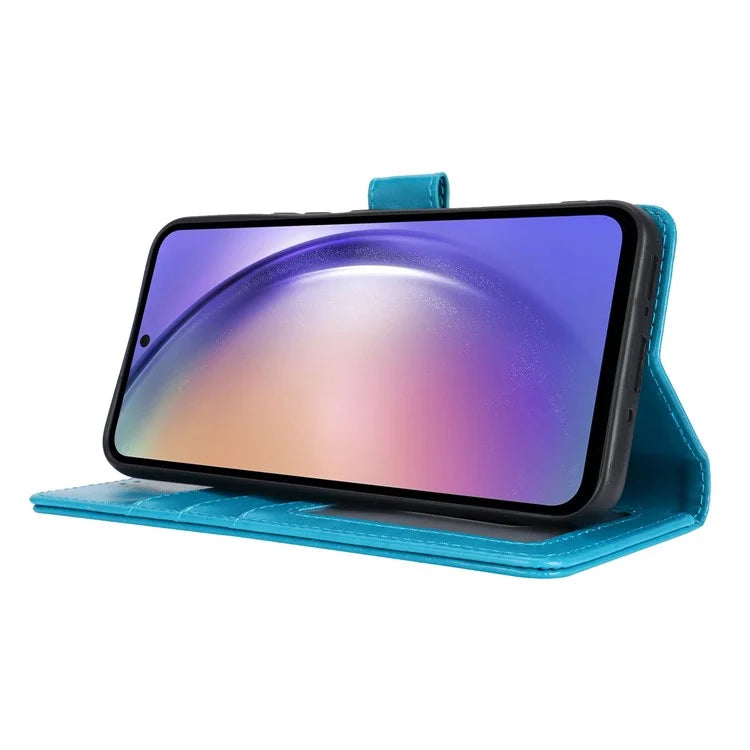 For Samsung Galaxy A54 5G Cell Phone Case Imprint R61 Texture Anti-drop PU Leather Wallet Cover