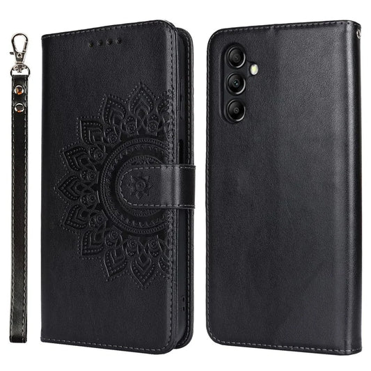 For Samsung Galaxy A14 5G Magnetic Phone Case Imprinted R61 Texture Card Holder Protective Cover