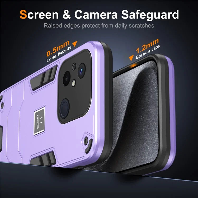 For Xiaomi Redmi 12C 4G / Poco C55 4G Case 2-in-1 Hybrid Protective PC+TPU Phone Cover