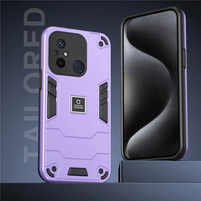 For Xiaomi Redmi 12C 4G / Poco C55 4G Case 2-in-1 Hybrid Protective PC+TPU Phone Cover