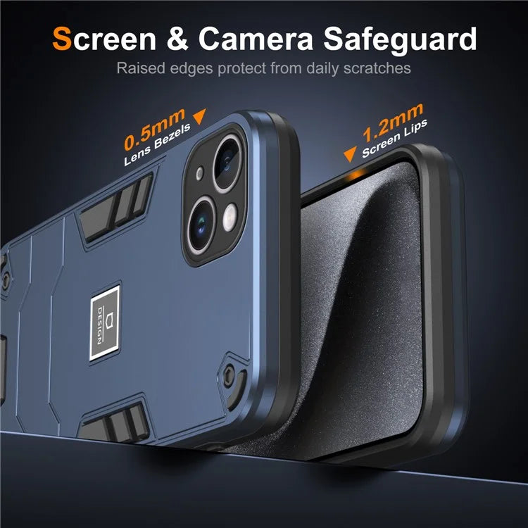 For iPhone 14 Plus Phone Case Protective Rugged PC+TPU Back Cover