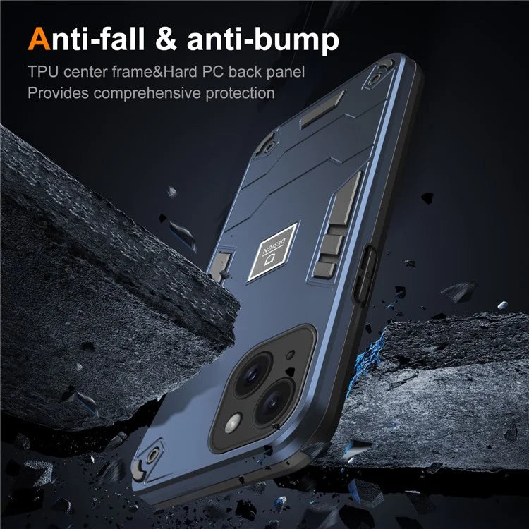 For iPhone 15 Phone Case Anti Silp PC+TPU Protection Cover
