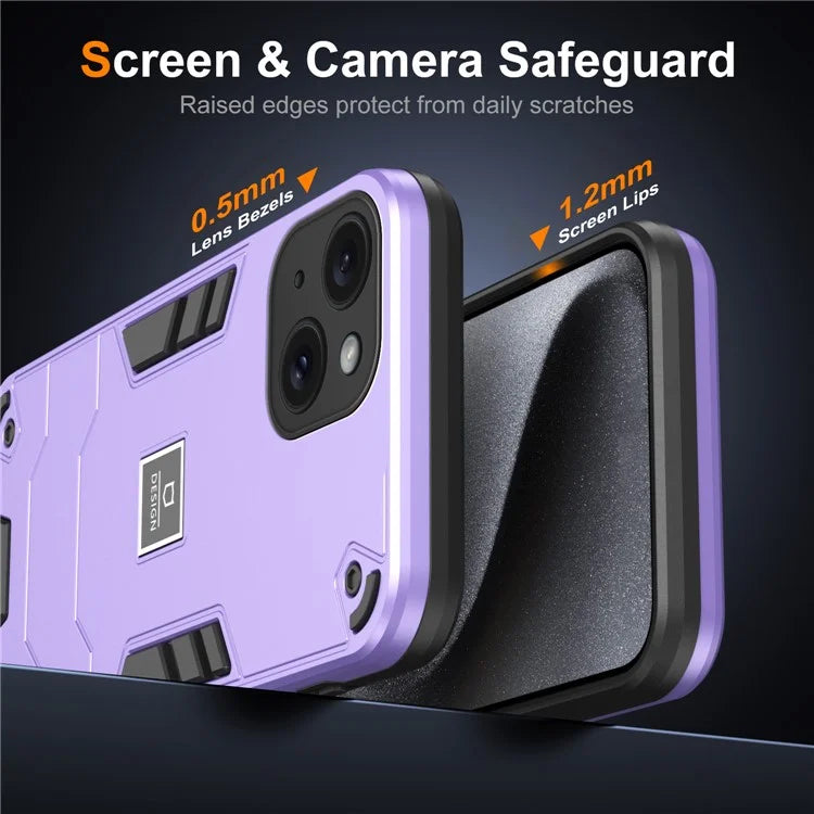 For iPhone 15 Phone Case Anti Silp PC+TPU Protection Cover